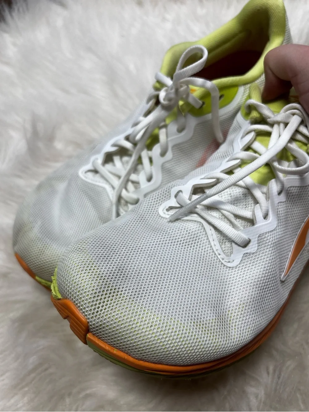 Altra Women’s Rivera 3 Road Running Shoes in White, Lime, & Orange - size 9